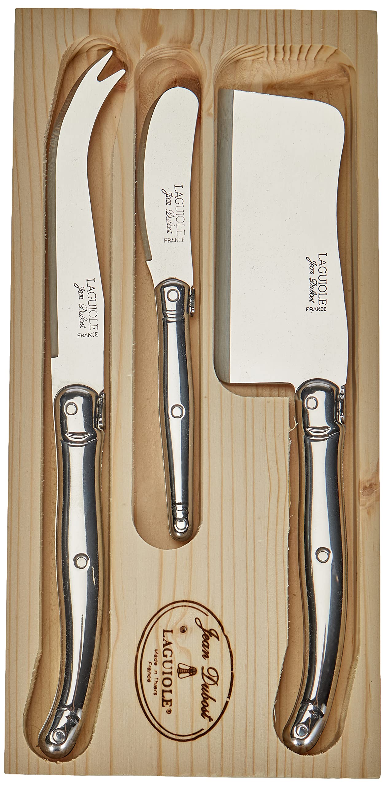 Amazon.com: Jean Dubost Laguiole 97616 Cheese Set of 3 Stainless